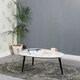 image 3 of Miel Coffee Table With White Marble Top and Metal Legs White