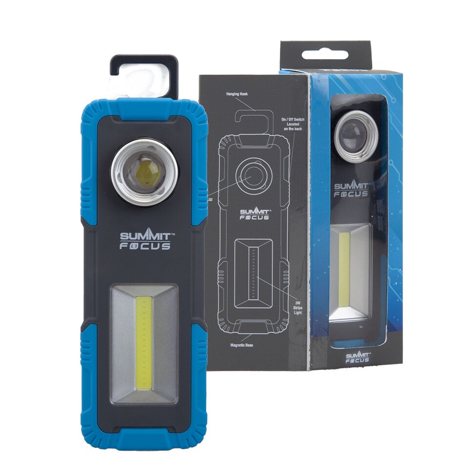 image 1 of PMS Duel Torch Light 1W/3W USB Rechargeable with Magnetic Base - Black/Blue
