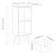 image 4 of Rustic Brown 2-Tier 2-Drawer Cube Shelving Unit with Scandinavian Legs | Cream | Cream & Pine | 1
