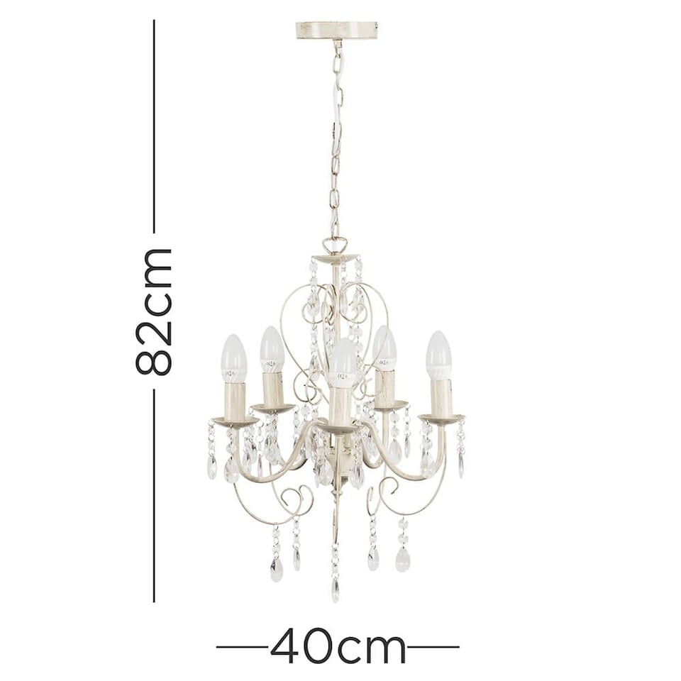 image 1 of ValueLights Lille White Ceiling Light Chandelier | White