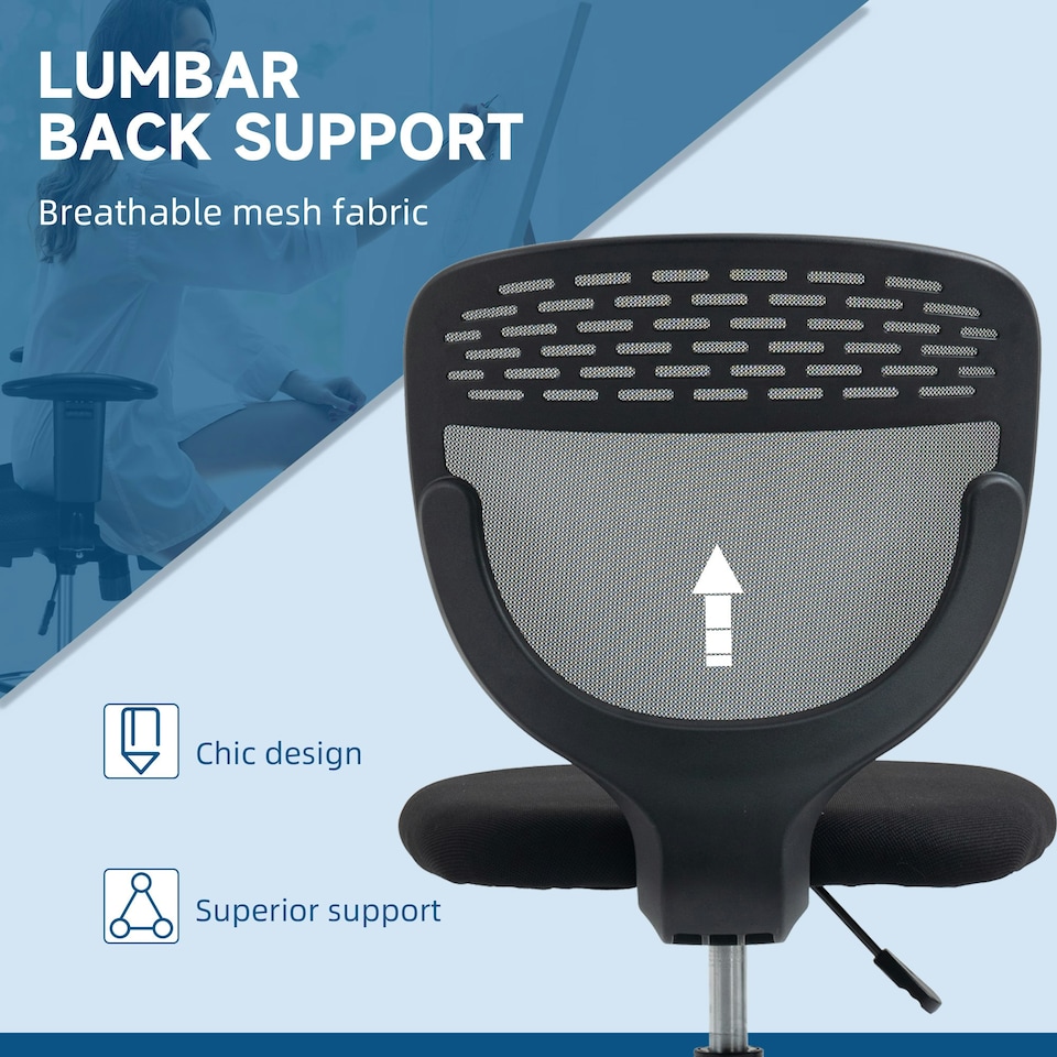 image 1 of Vinsetto Draughtsman Chair, Tall Office Chair with Lumbar Support, Grey