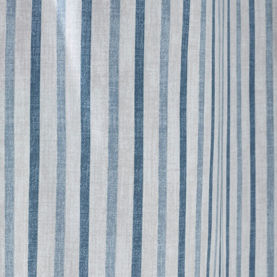 image 1 of Catherine Lansfield Logan Stripe 90x90 Inch Lined Eyelet Curtains Blue | Blue