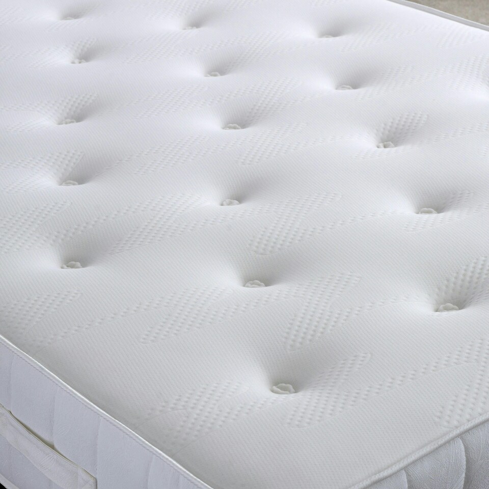 image 1 of Memory Maestro Memory Foam Silver Chenille 2 Drawer Divan Set And Lona Headboard Super King