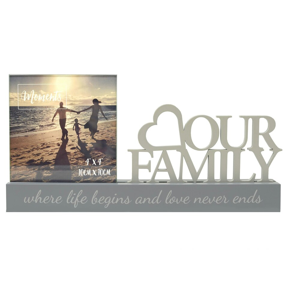 image 1 of Widdop 'Our Family' Decorative Photo Frame - 4 x 4" Clear | Clear | One Size