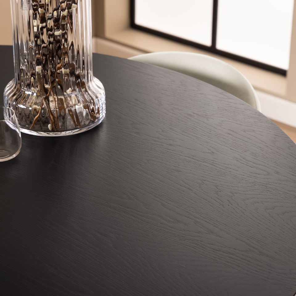 image 1 of Roxby Round Dining Table in Black 140x76cm