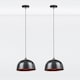 image 1 of First Choice Lighting Pair of Industrial Nickel with Copper Detail Dome Pendants Silver | Copper
