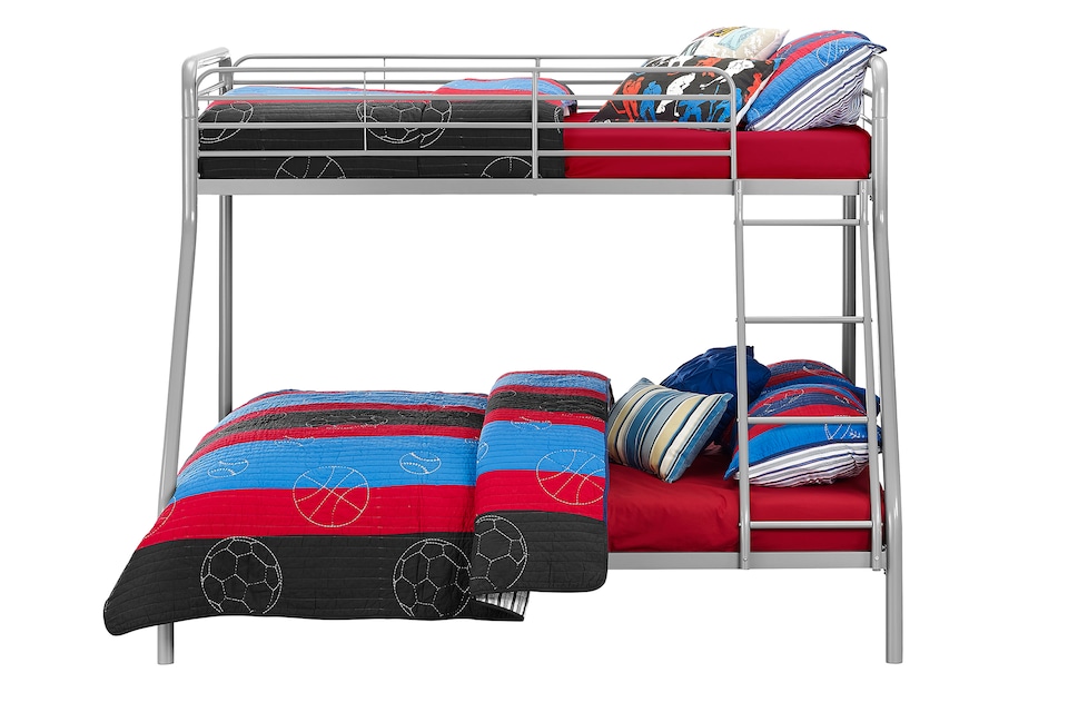 image 1 of Bunk Bed Metal Silvergrey, Single/Double
