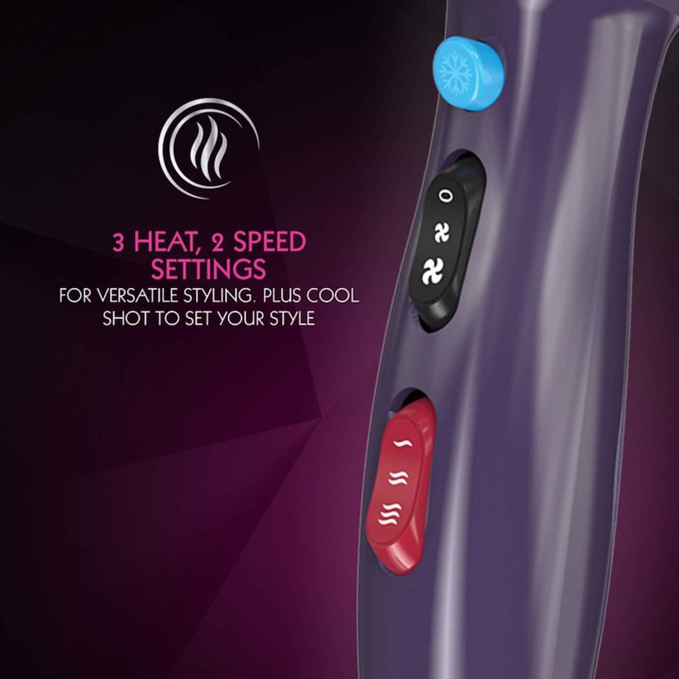 image 1 of Wahl ZY145 2200W Ionic Style Hair Dryer Purple Corded Tourmaline Grille