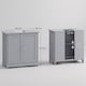 image 5 of kleankin Under Sink Bathroom Cabinet, Freestanding Under Sink Cabinet with 2 Doors and Adjustable Shelf for Basin without or with Pedestal, Grey | Grey | Grey