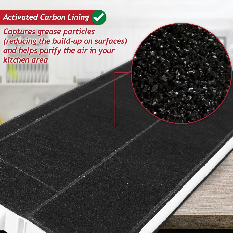 image 1 of SPARES2GO Carbon Filter for Siemens Cooker Hood Vent LI46630 LI46730 LI46930 00434229 (395mm x 196mm x 30mm)