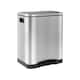 image 1 of Harbour Housewares Stainless Steel Double Kitchen Pedal Bin - 30L (2 x 15L) - Brushed | Silver | Brushed