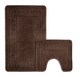 image 1 of Velosso Greek Key Bathmat Set - Antislip | Brown