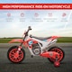 image 3 of HOMCOM 12V Kids Electric Motorbike Ride-On Motorcycle w/ Training Wheels - Red