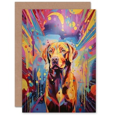 Red Labrador Retriever Pet Portrait Blank Art Card