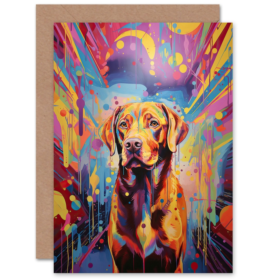 image 1 of Red Labrador Retriever Pet Portrait Blank Art Card