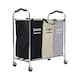 image 1 of Living and Home 3-Section Laundry Basket Cart with Metal Frame