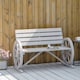 image 2 of Outsunny 2 Seater Garden Bench w/ Wooden Cart Wagon Wheel Carbon Grey