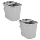 image 2 of 2 x 12 Litre Grey Plastic 2.6 Gallon Multi Surface Bucket With Wringer