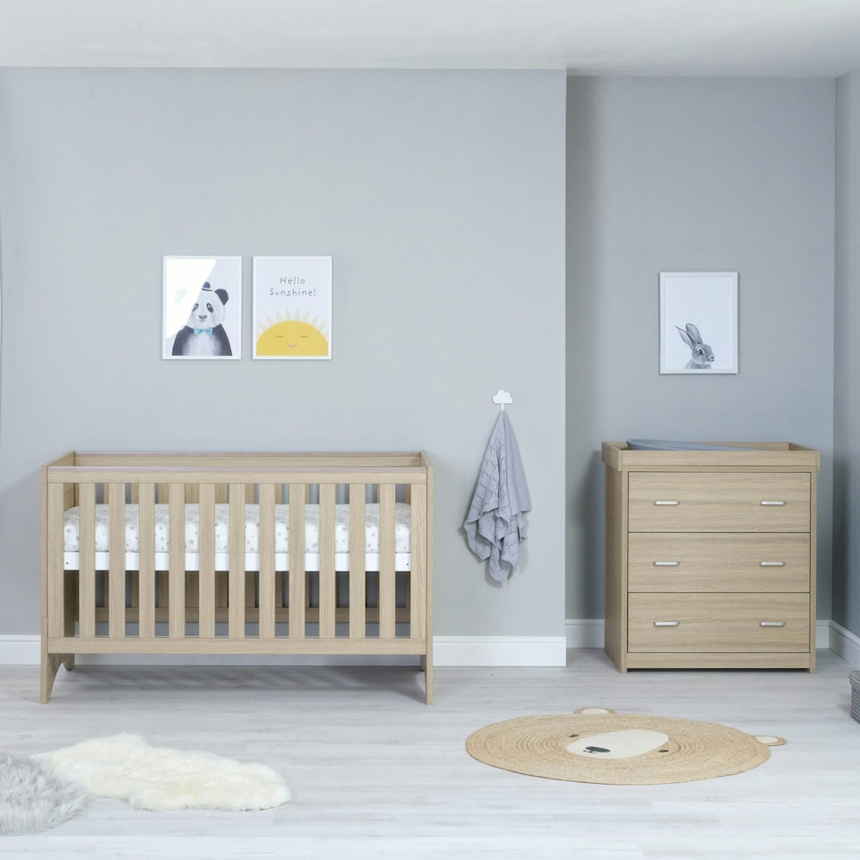 image 1 of Babymore Veni 2 Piece Room Set - Oak