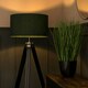 image 2 of ValueLights Clipper Modern Black Wood and Silver Chrome Tripod Floor Lamp with Forest Green Drum Shade