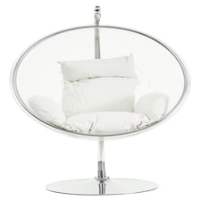 Interiors by Premier Versatile Hanging Chair With Cream Cushions, Stylish Lounge Chair, Durable Bedroom Chair, Stable Lawn Chair