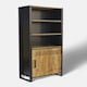 image 1 of Frais Range Bookcase - Mango Wood - L35 x W73 x H190 cm - PP Sawn Finish Black