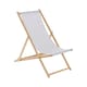 image 1 of Harbour Housewares Folding Wooden Deck Chair - Light Grey | Grey | Light Grey