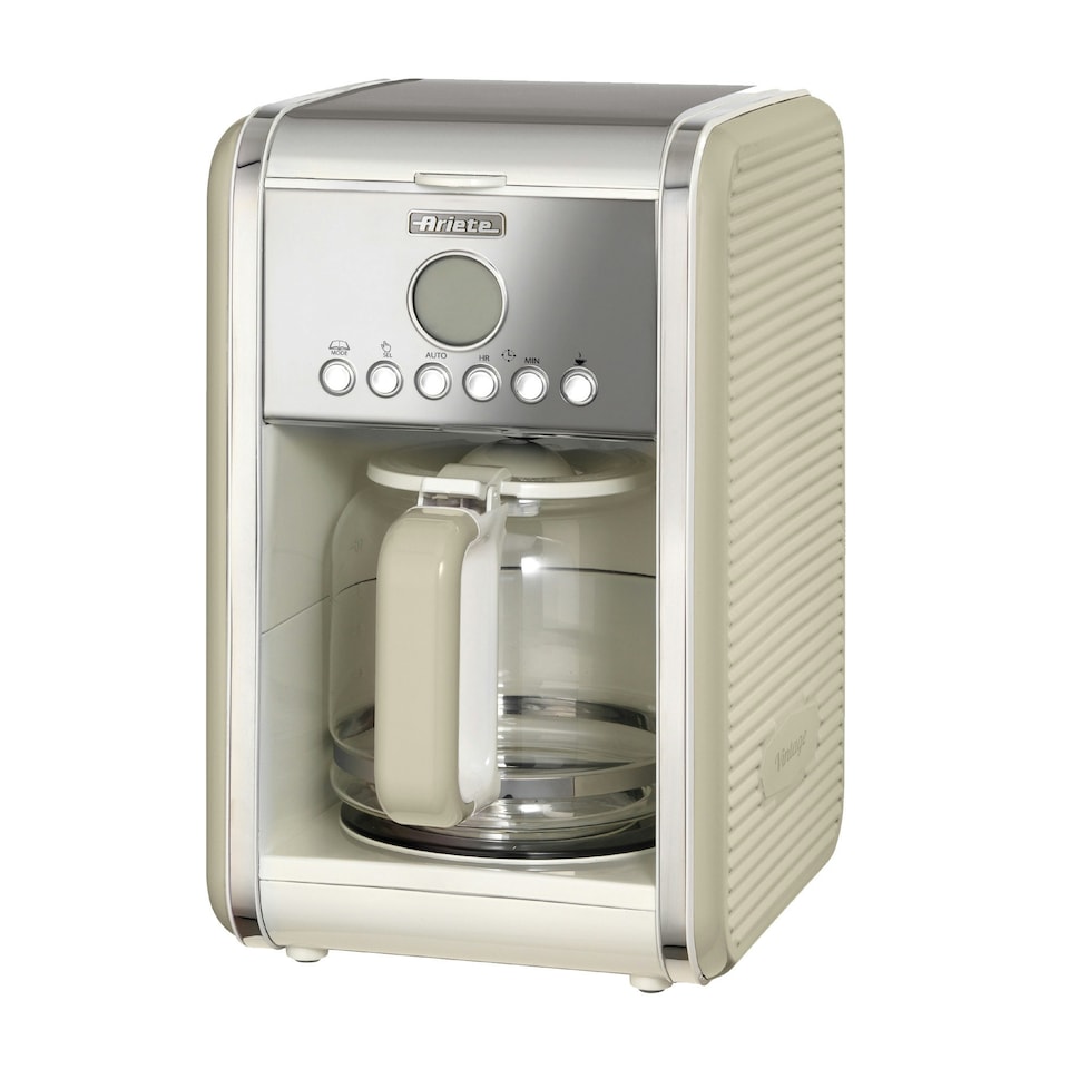image 1 of Ariete 1342/03 Vintage Retro Filter Coffee Machine, 24 Hour Timer, Cream