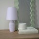 image 3 of ValueLights Arlo Set of 2 - Lilac Ceramic Base Table Lamp with Tapered Shade | Purple