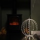 image 3 of 30cm White Metal Folding Christmas Ball with 108 Warm White LEDs