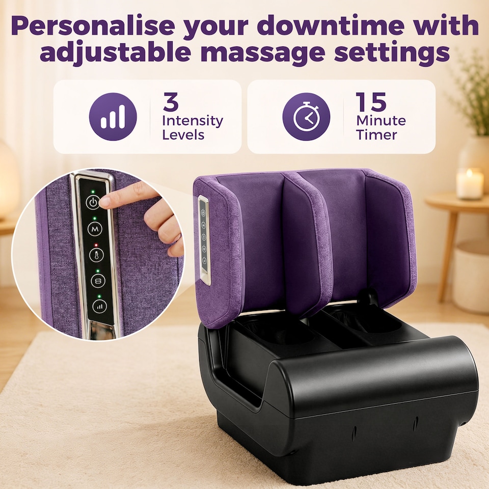 image 1 of HOMCOM 2 in 1 Foot Massager Machine & Ottoman with Heat