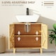 image 5 of HOMCOM Bamboo Bathroom Under Sink Cabinet with Adjustable Shelf, Natural Brown