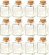 image 1 of Glass Storage Preserve Pots Jars Containers Cork Lids Kitchen Food Storage | Clear | Clear | 12x160ml Square | 12