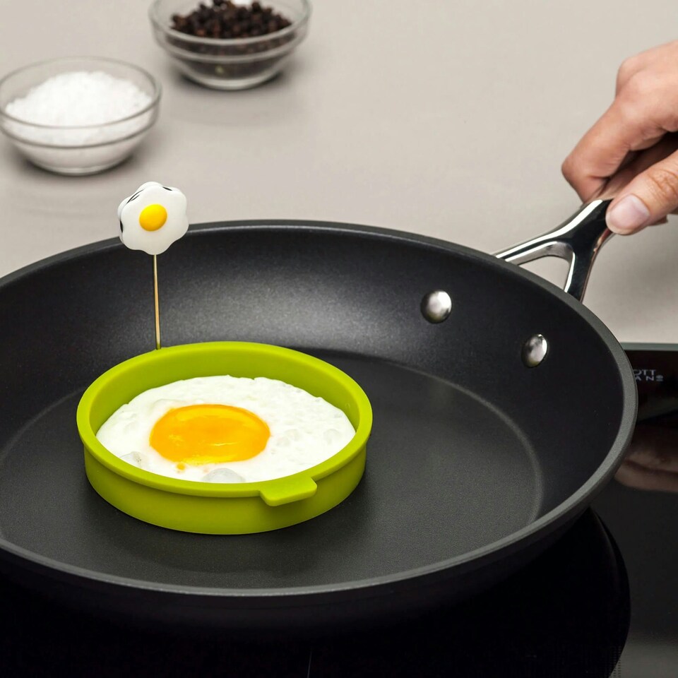 image 1 of Zeal Silicone Egg Ring Cooker, Lime Green