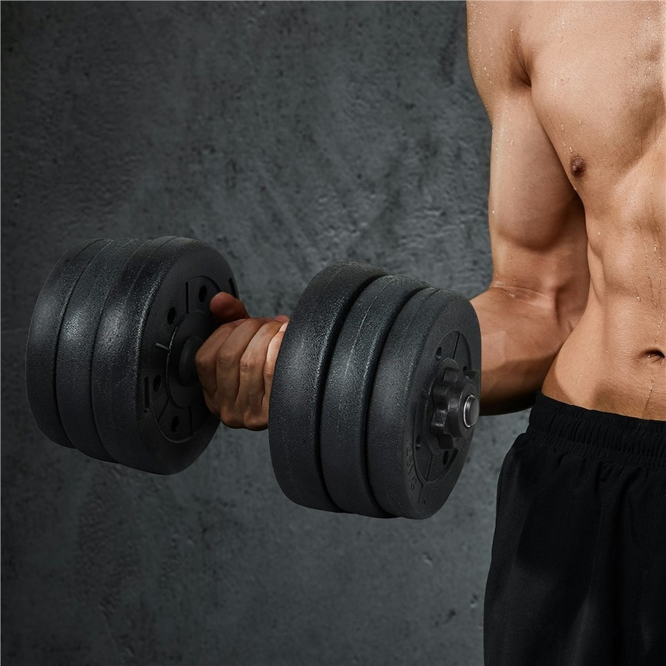 image 1 of Yaheetech 20 KG Man Workout Body Building Training Home Dumbbell Set Black