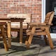image 3 of Hand Made 6 Seater Rustic Wooden Garden Furniture Table and Bench/Chairs Set