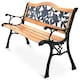 image 5 of COSTWAY Garden Bench Loveseat 2 Seater Park Chair Wood Slats Seat | Brown