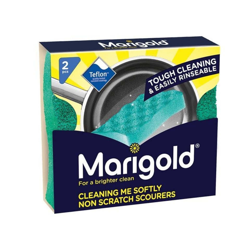 image 1 of Marigold Cleaning Me Softly Non-scratch Scourers (Pack Of 2) | Multi | Multi Colour | 1