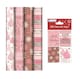 image 1 of Christmas Gift Wrapping Paper 4 x 8M Rolls And Gift Tags Rose Gold Blush Pink