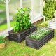 image 9 of Outsunny Set of 2 Raised Garden Bed Galvanised Planter Box, Dark Grey
