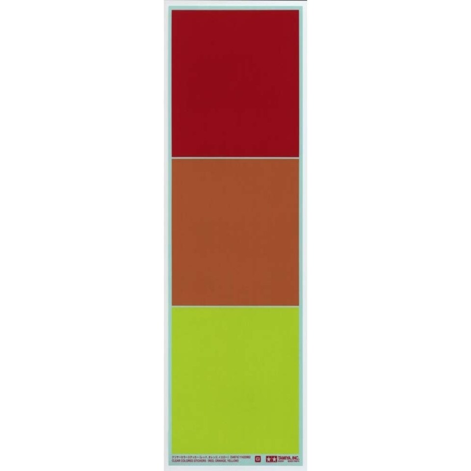 CLEAR COLOUR STICKERS RED ORAN YELL - TAMIYA R/C SPARES