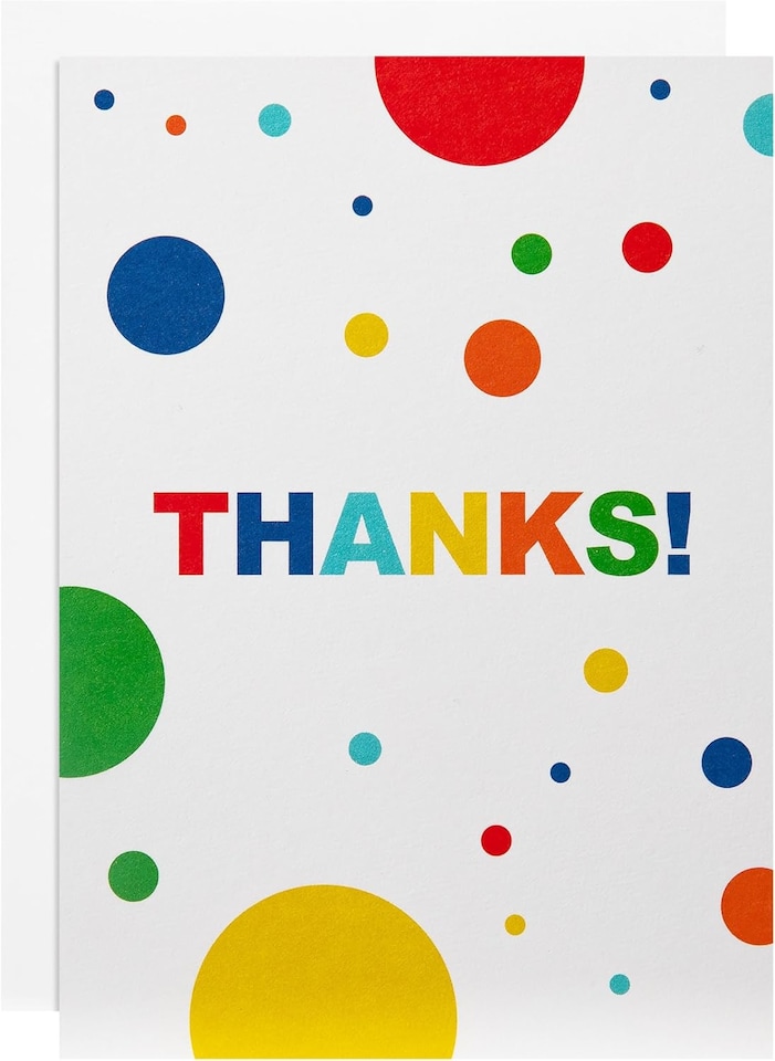 image 1 of Colouring Lettering Design Pack of 48 in 4 Designs Thank You Cards