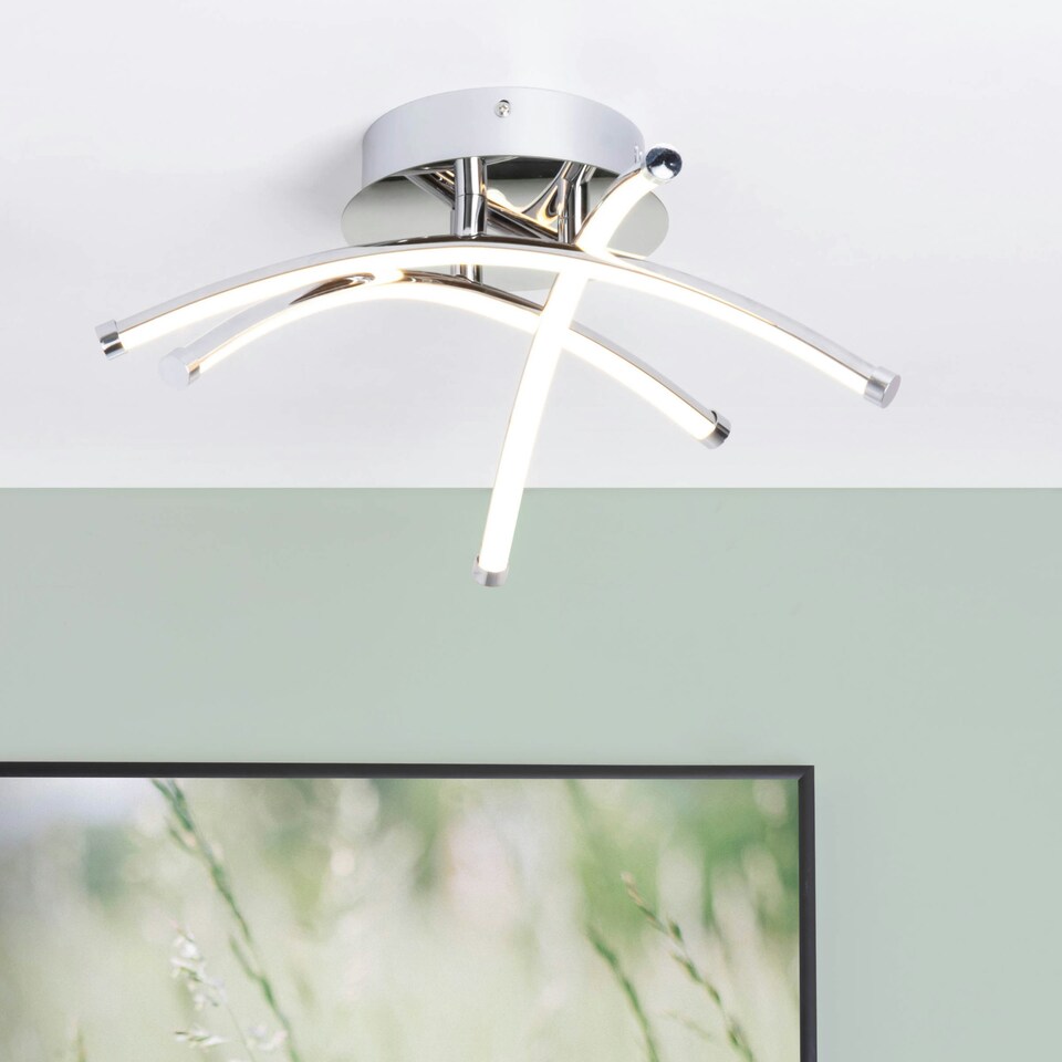 image 1 of BHS Aalto LED Cross Arm Ceiling Light | Silver | Chrome | 1