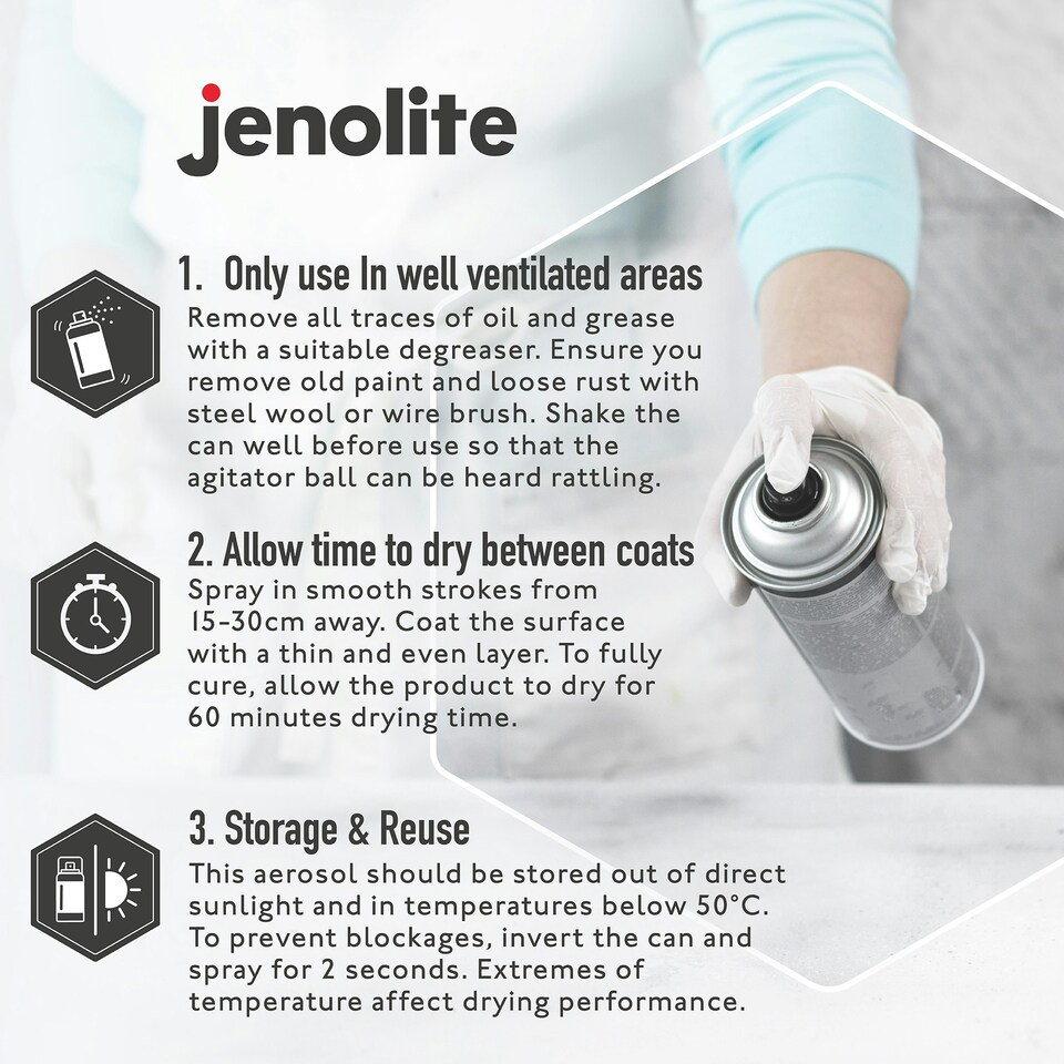 image 1 of Jenolite Smooth Metallic Interior/Exterior Paint - Chrome - 400ml Spray Can - 3-Pack