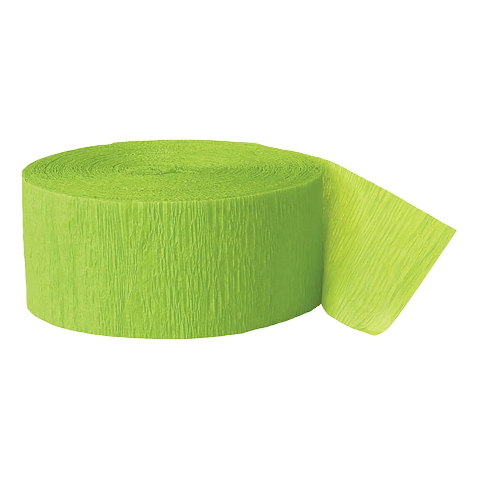 Unique Party Crepe Streamer Roll (81ft) - Lime Green - One Size
