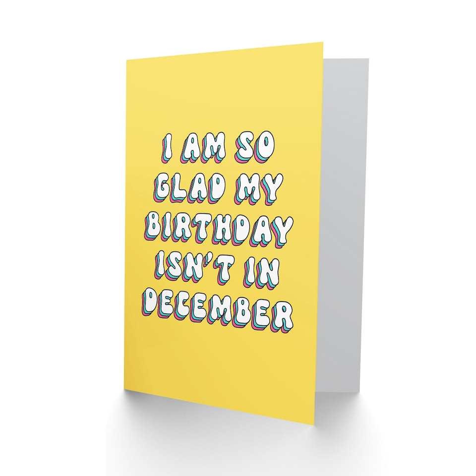 image 1 of Retro So Glad My Is Not December Woman Her Birthday Card
