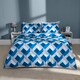image 1 of OHS Reversible Coverless 10.5 Tog Soft Plush All Year Round Duvet Cover and Pillowcase Bedding Set Blue | Navy Abstract | Double