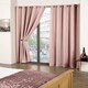 image 2 of Woven Thermal Blackout Eyelet Curtains Pink 168cm x 228cm Pink | Pink