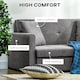 image 5 of HOMCOM 2 Seater Sofa Bed Convertible Bed Settee w/ 2 Cushions Storage Light Grey