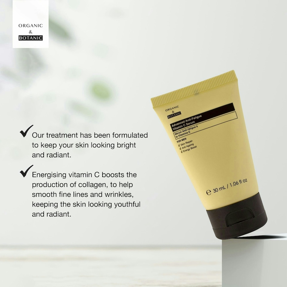 image 1 of Organic & Botanic Advanced Anti-Fatigue Vitamin C Serum For Men 30ml